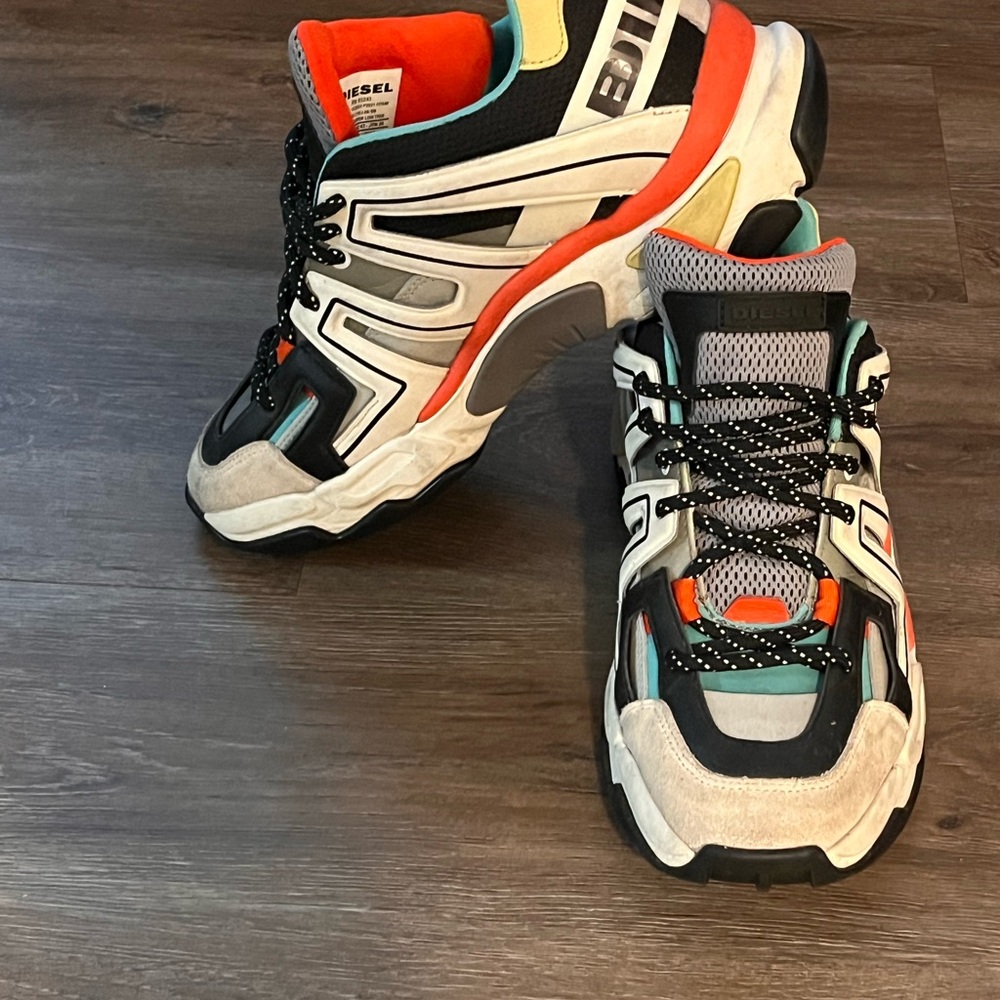 Diesel Black and White Chunky Sneakers